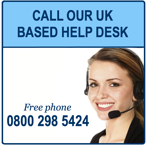 call our uk based help desk